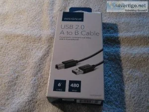 New in Box -Insignia USB 2.0 A to B - 6 foot cable &ndash 480 Mb
