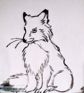 Black and White Winter Fox GG &ndash 8.5&Prime x 11&Prime Colore