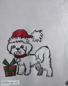Cute Holiday Dog Smiling GG &ndash 8.5&Prime x 11&Prime Colored 