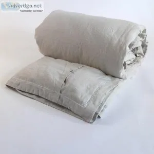 Bourdon Border Linen Duvet Cover  Linenshed Unip Lda