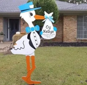 Stork Baby Announcement Yard Sign