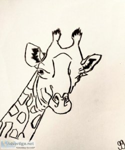 Black and White Giraffe GG &ndash 8.5&Prime x 11&Prime Colored P