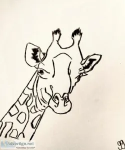 Black and White Giraffe GG &ndash 8.5&Prime x 11&Prime Colored P