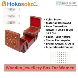 Wooden Jewelry Box for Women Hokosoko