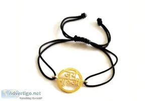 18K Gold Plated Auspicious Jai Guru Ji Bracelet In Silver For Me
