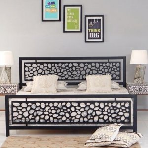 Shop hairi black metal bed online at best price on wooden street