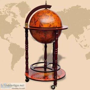 Globe Bar Wine Stand Eucalyptus Wood