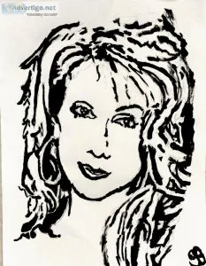 Black and White Celine Dion GG &ndash 8.5&Prime x 11&Prime Paint