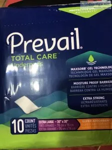 Prevail Total Care Underpads Size XL (1 Box) 10 packs. Local pic