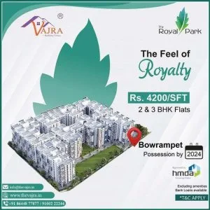 2 and 3BHK flats for sale in bowrampet  Vajradevelopers