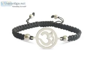 Auspicious Aum Charm Silver Bracelet For Girls