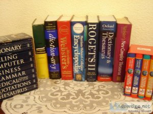 REFERENCE Dictionaries  Thesauruses  sets. excellent. only 10 ea