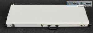 GandG Fender Jazz Bass Case - Bone White W Magenta Poodle Interi