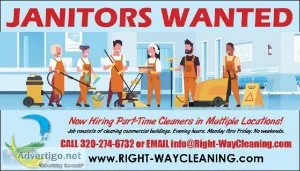 Hiring Janitors Part-time Evenings near St. Cloud