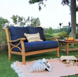 Shop Abbington Teak Wood Furniture With Navy Cushion For Sale