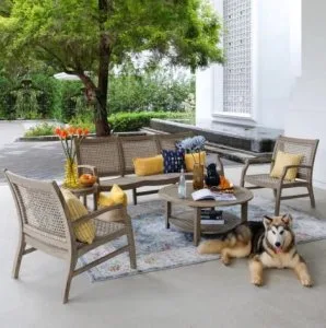 Best Zuma Teak Wood Sofa Set Patio Furniture  Cambridge Casual