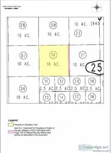 10 Acres Flat land - No Utilities
