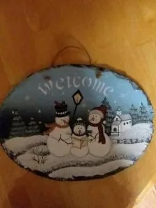 LARGE SNOWMAN SLATE