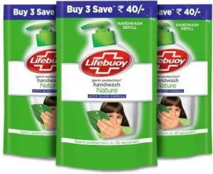Lifebuoy Nature Hand wash 185ml ( BUY 3 COMBO Refill Pouch)