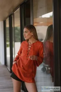 Buy Casual Short washed linen tunic &quotLuna&quot for Women By 