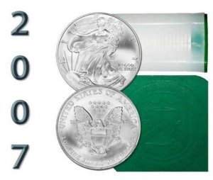Lower Mintage Rolls - 2007 Silver America Eagles