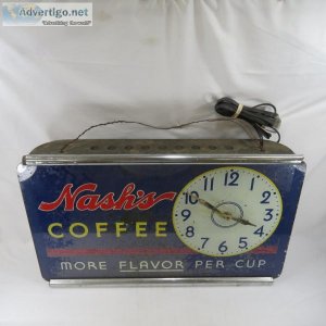 Wanted Nash Coffee lighted clock