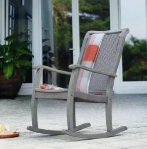 Shop Mahogany Wood Wicker Patio Furniture Porch Rocking Chair