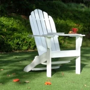 Buy Patio Furniture Moni Mahogany Wood White Adirondack Chair