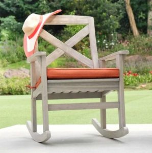 Purchase Carlota Mahogany Wood Porch Rocking Chair For Sale