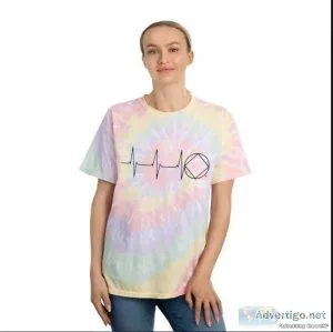 Shop Cool Na Tie Dye Shirts with Heartbeat Symbol  Online