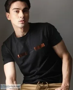Black t-shirt for men - nom- mens black slim fit tee