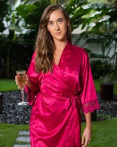 Mother s Day Special Lace Trim Robe &ndash The Label House Colle