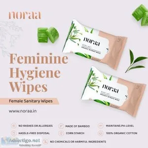 Noraa organic feminine sanitary hygiene wipes