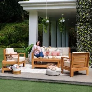 Shop Logan Teak Wood Outdoor Coffee Table  Patio Furniture