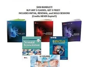 BUNDLE and SAVE ACLS BLS and PALS NRP IV CERTIFICATION PHTLS BUN