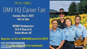 NCDMV HQ Career Fair - May 3 2022 9am-3pm