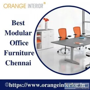 Best modular office furniture chennai | orange interior