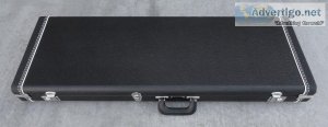Fender Jazz Bass Case - Black Tolex W Lipstick Red Poodle Interi
