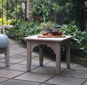 Buy Caterina Weathered Teak Wood Outdoor Side Table Patio Set