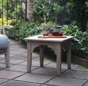Buy Caterina Weathered Teak Wood Outdoor Side Table Patio Set