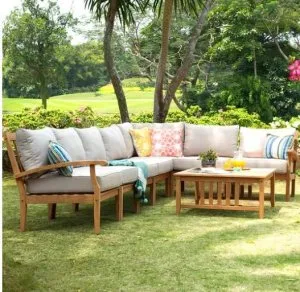 Buy Caterina Patio Teak Wood 8 Piece Outdoor Sectional Set