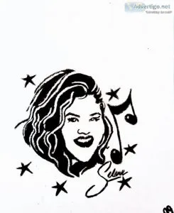 Black and White Selena 2 GG - 8.5&quot &quot 11&quot Painting
