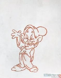 Dopey In Autumn Crimson GG - 8.5&quot x 11&quot Colored Pencil