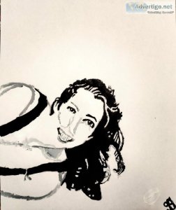 Black and White Amy Grant GG - 8.5" x 11" Painting