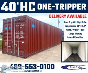 40 HC ONE-TRIP STORAGE CONTAINER ON GROUND WAXAHACHIE - NO DEPOT