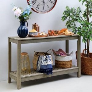 Shop Wood Gray Outdoor Console Table - Cambridge Casual