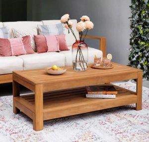 Buy Logan Teak Wood Outdoor Coffee Table  Patio Furniture