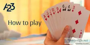 Learn how to play rummy game online at a23