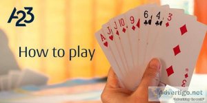 Learn how to play rummy game online at a23