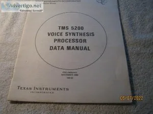 TEXAS INSTRUMENTS &ndash TMS 5200 VOICE SYNTHESIS PROCESSOR DATA